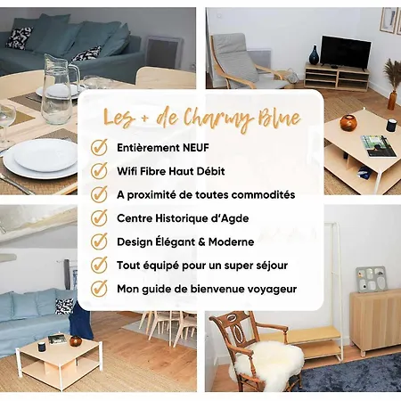 Le Charmy Blue * Wifi * Centre Historique Apartamento *